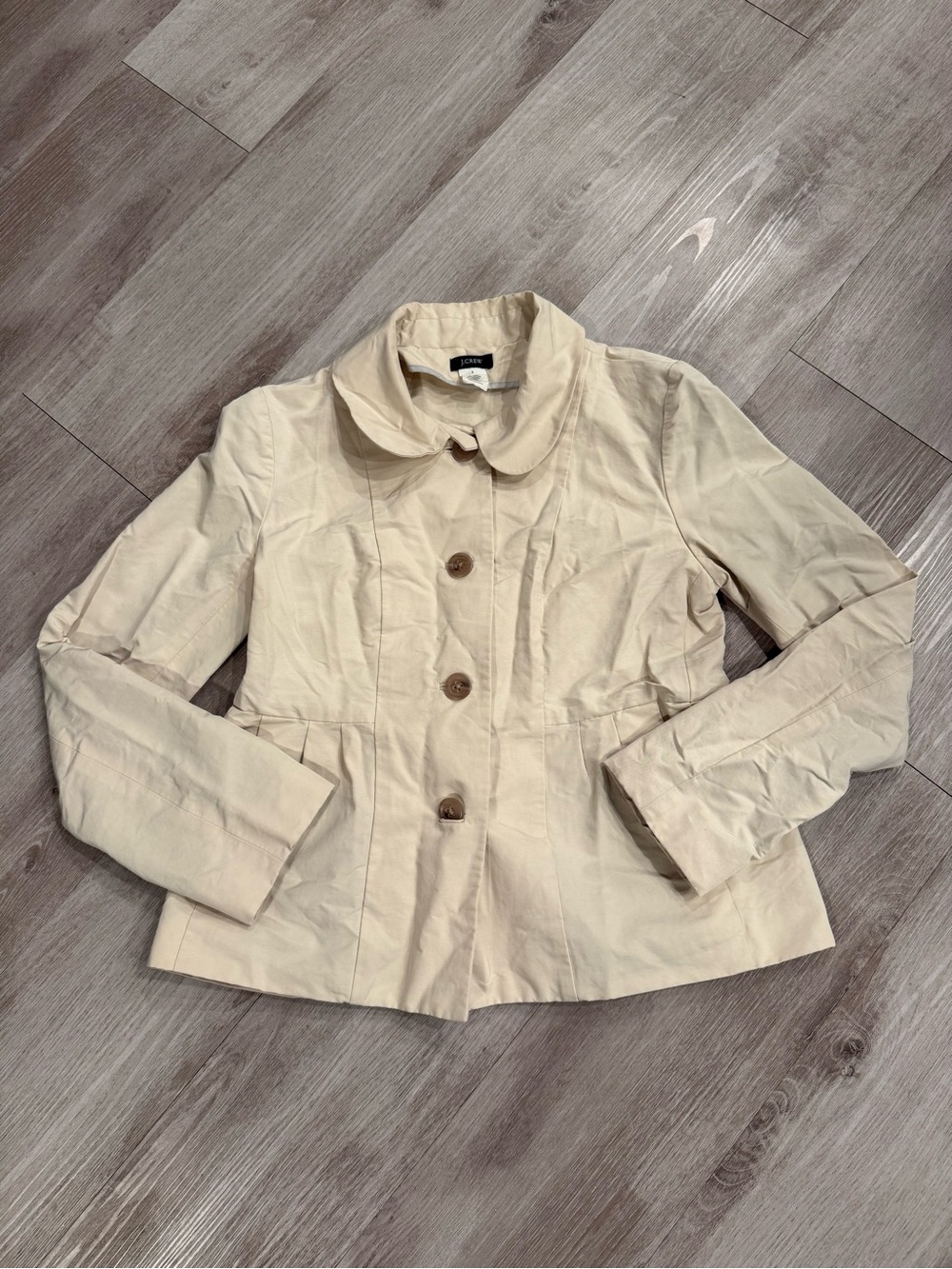 J.crew Peplum Cotton Blend Button Down Coat Size 6